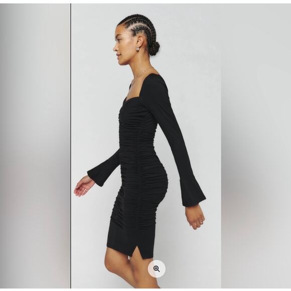 REFORMATION Barrie Knit Dress Black small (new with tags) - Picture 2 of 8